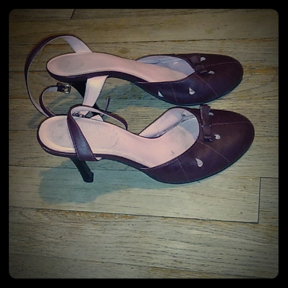 Shoes - Size 7 maroon strap around the ankle heels